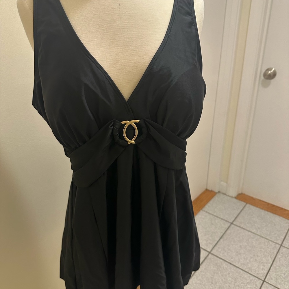 Bathing suit dress cover up with Gold Accent